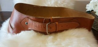 Vintage Western Gun Belt Tan Leather No Holster