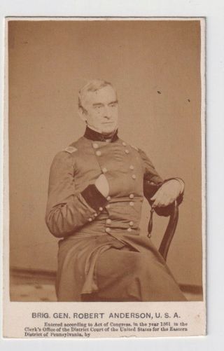 Brigadier General Robert Anderson By F.  Gutekunst Rare Civil War 1861 Cdv