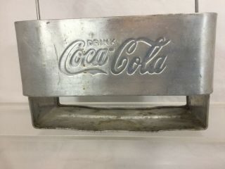 RARE Vtg 1950 ' s Coca Cola Coke Aluminum Metal 6 - Pack Bottle Holder Drink Carrier 2