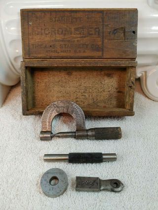 Vintage Brown And Sharpe Micrometer No 15,  B&s Standards,  Starrett Wooden Box