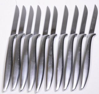 (set Of 10) Vintage Gerber Miming Stainless Steel Steak Knives Knife 8 " L