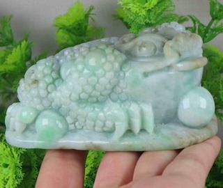 Certified Natural Green（grade A）jade Jadeite Toad Statue 121318a 招财金蟾 摆件 把玩件
