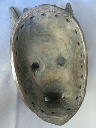 Old African Ceremonial Wood Mask Ivory Coast / Baule / Kran Tribal Beak 5 Horns 3