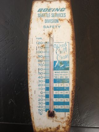 Vintage Boeing Outdoor Thermometer Sign - Painted Steel