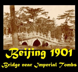 China Beijing 北京 Peking Bridge to Imperial Tombs overview - orig photo 1901/04 3