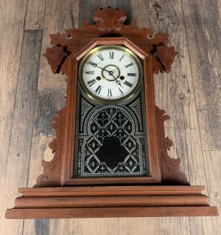 Vintage E.  Ingraham Co.  Bristol Conn.  Mantle Shelf Wood Clock