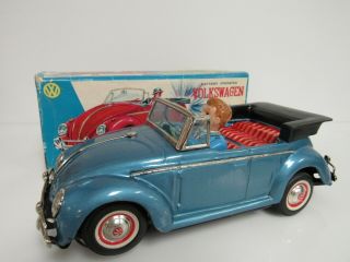 Rare Vintage Yoshiya Japan Tin Battery - Op Volkswagen Convertible 10 " Sb132