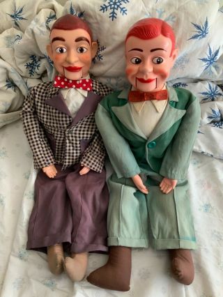 Vintage Jerry Mahoney & Knucklehead Smiff Ventriloquist Dolls By Juro