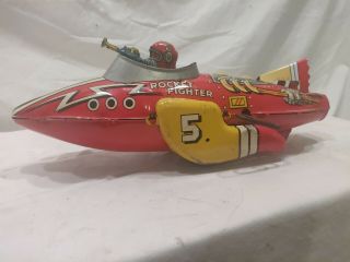 Early Rare Vintage Flash Gordon Rocket Fighter Wind - Up Toy By Marx.  Great.
