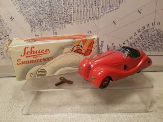 Tin Toy Red Schuco Examico 4001 Bmw Wind - Up W Org.  Box - &