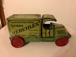 Vintage Chein Mohawk Hercules Mack Moving Delivery Truck Tin Litho