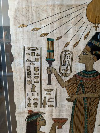 The Nefertiti Papyrus Framed With Certificate Of Authenticity