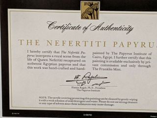The Nefertiti Papyrus Framed with Certificate of Authenticity 3