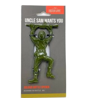 Army Green Soldier Metal Bottle Opener Great Gift For A Veteran Or Active Duty