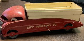 Vintage Streamline Bullet Nose Pressed Steel Toy Dump Truck “city Trucking Co.  “