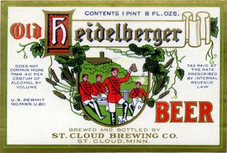St Cloud Brewing Beer Label T Shirt St Cloud Mn Old Heigelberg Small - Xxxlg