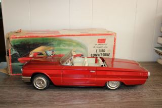 Vtg Japan Ichiko 1960s Thunderbird Friction Tin Litho Toy Car