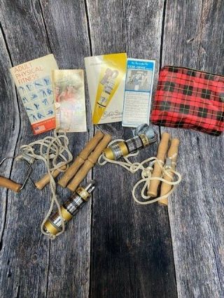 Vintage 1960s Exer Genie Resistance Trainer With Manuals And Plaid Bag