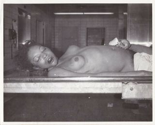 Vintage Silver Photograph 8x10 York Crime Dissection Morgue