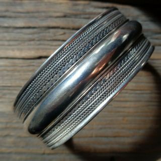 Vintage Lg Sterling Silver Navajo Native American 925 Cuff Bracelet 43g