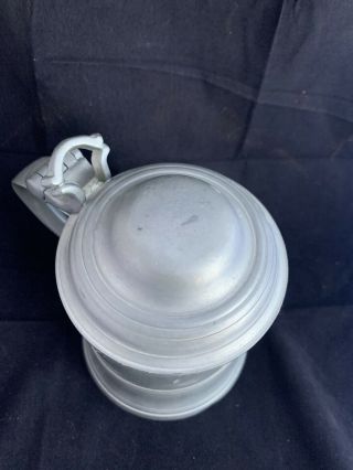 Crown And Roses Pewter Tankard With Lid 3