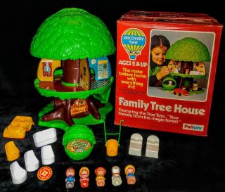 Vtg Kenner Tree Tots Family Tree House 1975 Dog Kennel Swing Complete Palitoy