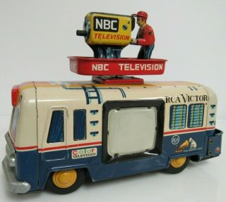 Vintage Cragstan Japan Tin Litho Battery Op Nbc Television Truck Toy Sb252