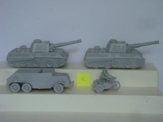 Marx Battleground / Desert Fox / Complete Set Of German Tanks / Vehicles (c)