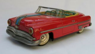 Vintage Large Tin Friction Convertible - 1953 Pontiac Made In Japan By Ichiko