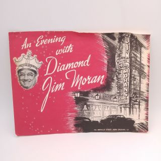 Vintage Souvenir Photograph - An Evening With Diamond Jim Moran 8x10 Orleans