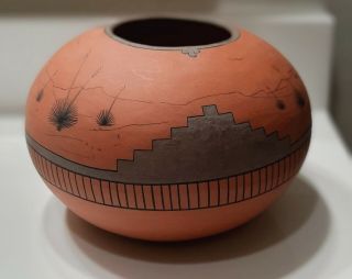 Pam Lujan Hauer Jar Taos Pueblo Mexico Native American Pottery Pot 1994