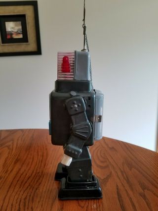 Alps Television Spaceman Tin Toy Battery Operated Robot Japan Tv Antenna 3