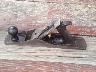 Vintage Stanley Bailey No.  5 1/2 Hand Wood Plane Type 11 Corrugated