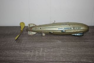 Antique Germany Tippco Graf Zeppelin Wind Up Tin Litho Toy