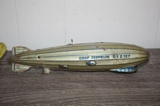 Antique Germany TIPPCO GRAF ZEPPELIN Wind Up Tin Litho Toy 2