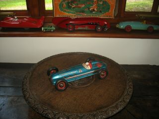 Old Tippco 840f Tinplate Racing Car Tin Friction Race Germany 1950 Toy