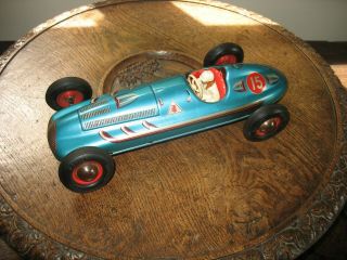 Old Tippco 840F Tinplate Racing Car Tin Friction Race Germany 1950 Toy 2