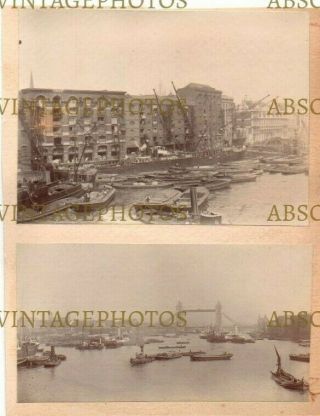 Old Photographs The Pool Of London With Barges & Vintage C.  1900
