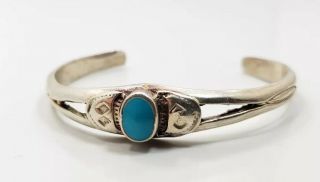 Vintage Sterling Silver 925 Handmade Turquoise Native American Ladies Bracelet