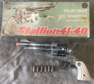 Nichols Stallion 41 - 40 Toy Cap Gun With Box And Bullets