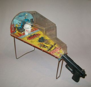 Rare Vtg Marx 1966 Npp Batman And Robin Shooting Arcade Windup Toy Target Game