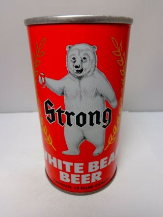 White Bear " Strong " Flat Top Beer Can Walter Brewing Eau Claire,  Wisconsin
