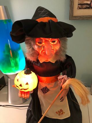 Vintage Telco Motionette Halloween Witch 24 " Tall Great Lights Motion