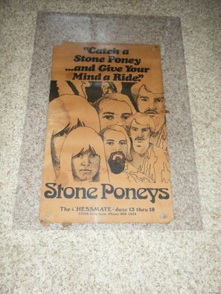 Vintage The Chessmate Stone Poneys Concert Poster