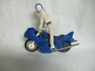 Evel Knievel Ideal 1972 Rare Blue Stunt Cycle & Bendable Action Figure,  Helmet