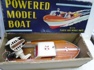 Union Craft Japan Powered Model Boat Wood & Plastic 29cm Near From 1960s