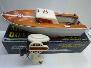 Union Craft Japan Powered Model Boat wood & plastic 29cm Near from 1960s 2