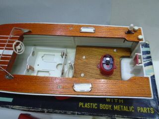 Union Craft Japan Powered Model Boat wood & plastic 29cm Near from 1960s 3