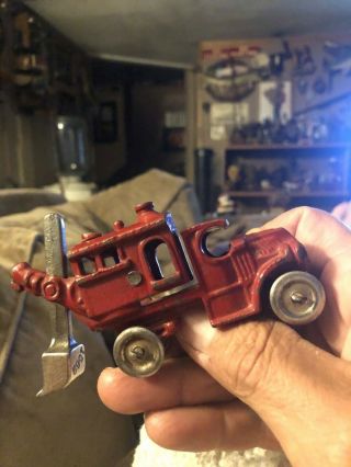 Hubley Smallest Size Truck Mounted Steam Shovel Automotive Toy 30s