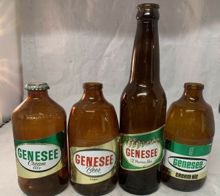Vintage Beer Bottles Short Barrel Long Neck Genesee Cream Ale